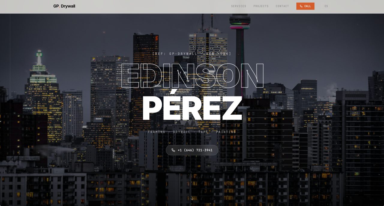 Sitio web de GP Drywall